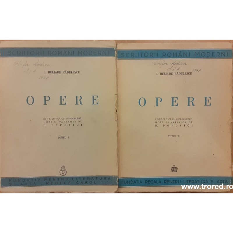 I. Heliade Radulescu Opere 2 volume