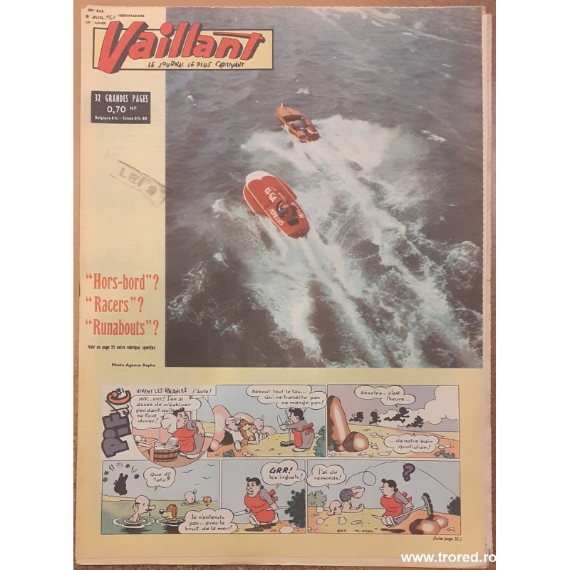 Revista Vaillant Le journal le plus captivant nr. 843 iulie 1961