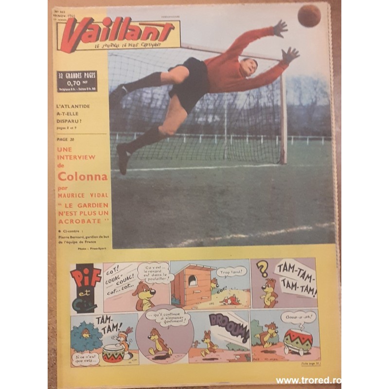Revista Vaillant Le journal le plus captivant nr. 862 noiembrie 1961