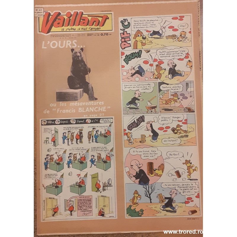 Revista Vaillant Le journal le plus captivant nr. 817 ianuarie 1961
