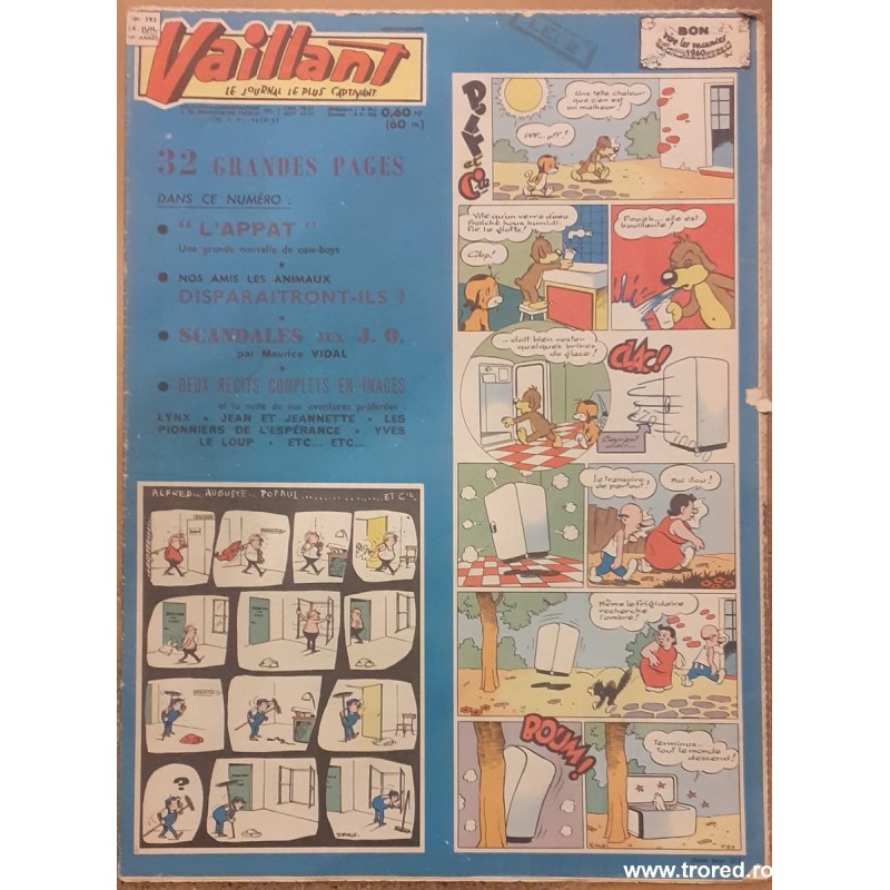 Revista Vaillant Le journal le plus captivant nr. 793 iulie 1960