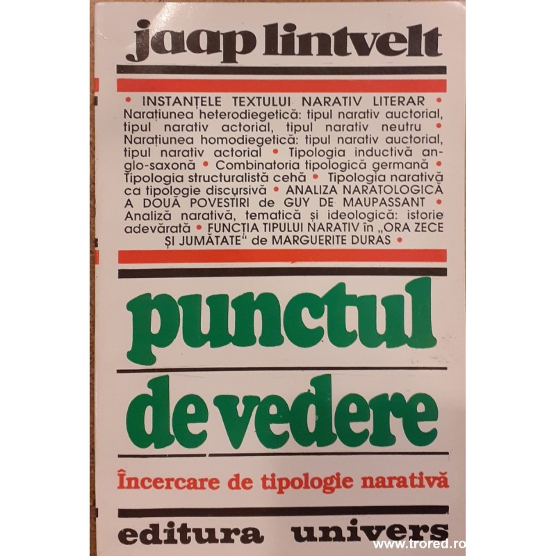 Punctul de vedere incercare de tipologie narativa