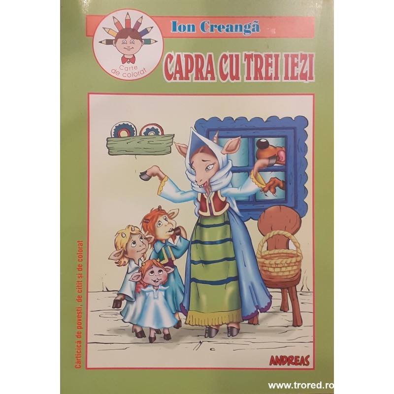 Capra cu trei iezi Carte de colorat