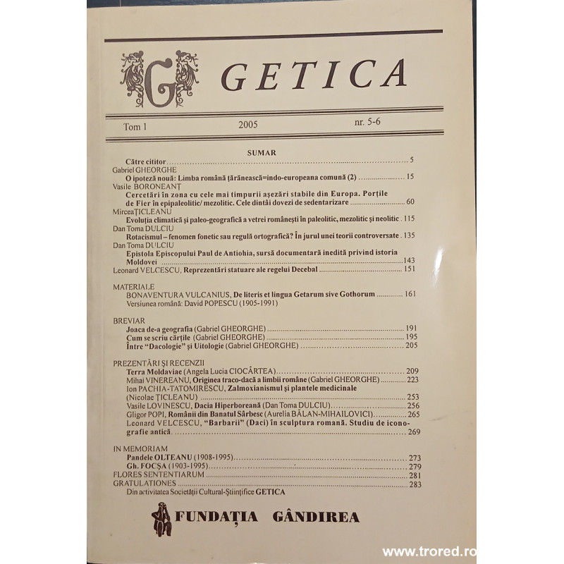 Getica Nr. 5-6 Anul 2005