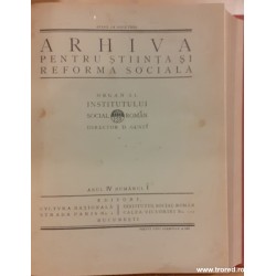 Revista Arhiva pentru stiinta si reforma sociala 6 numere