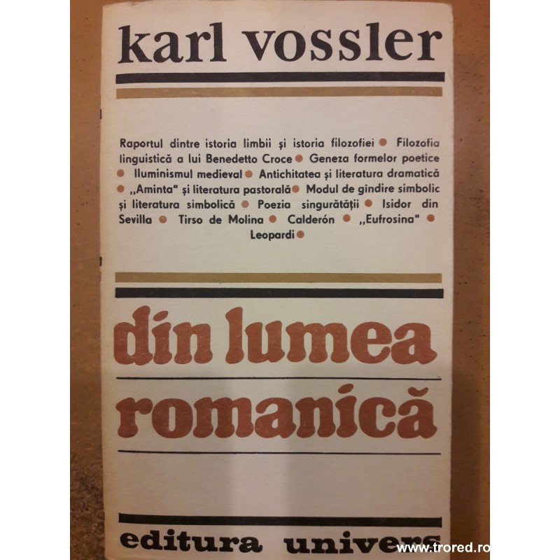 Din lumea romanica Karl Vossler